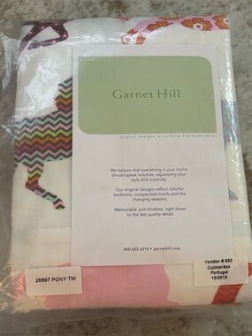 Garnet Hill Colorful Painted Ponies Pony Up Twin Sheet Set & 2 Pillow Cases NWT